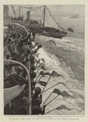 The Return of General Booth from India and the Colonies, the First Greeting at Southampton